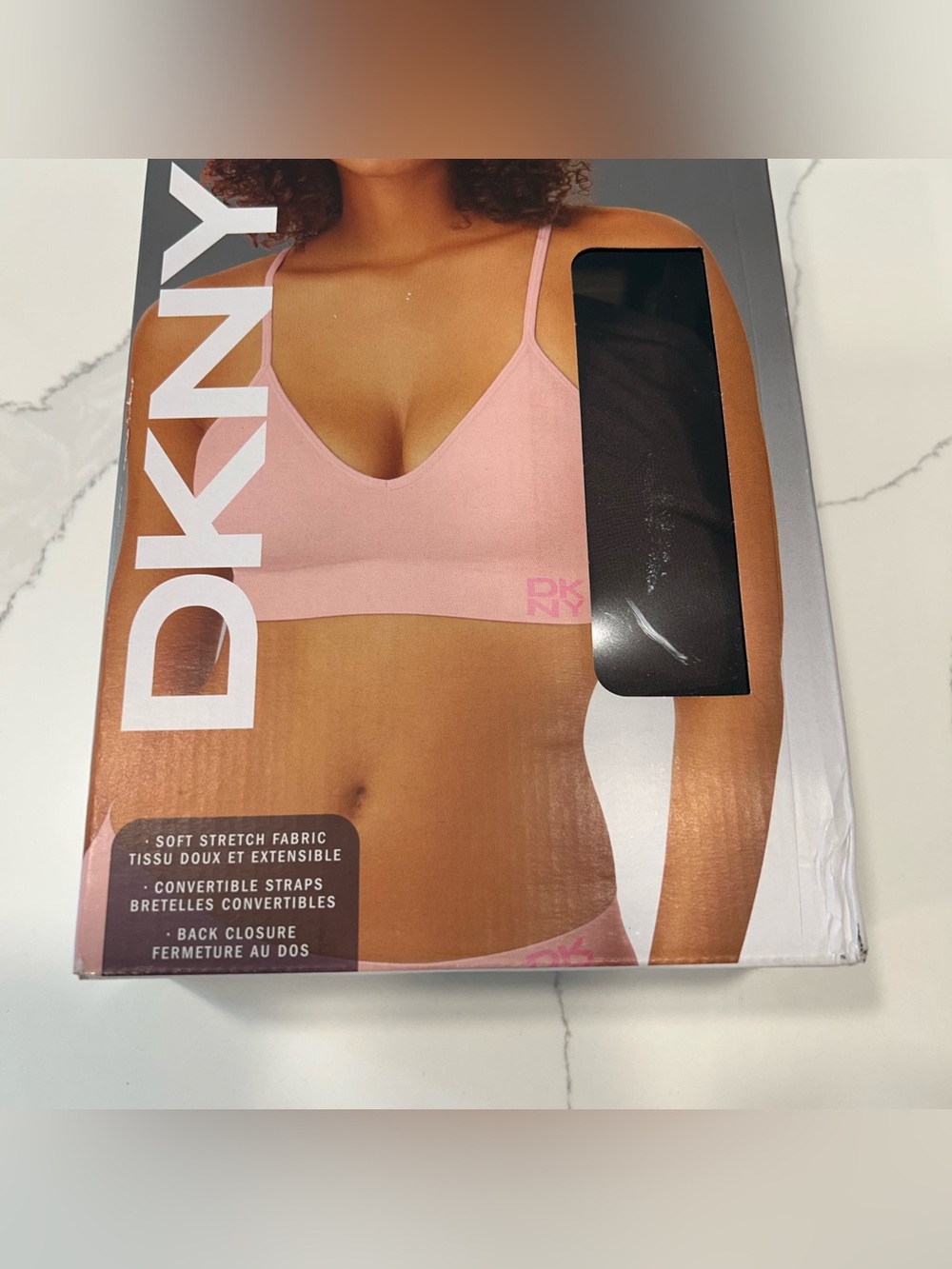DKNY Stretch Seamless Bralette in Dark Brown. New in Box
